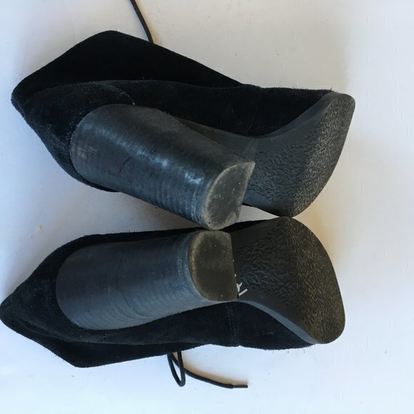 Franco Sarto ‘Wenda’ Black Soft Suede Leather Lace-Up Ankle Booties Womens Sz 10 - Picture 8 of 8